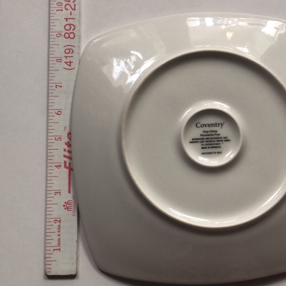 Coventry Antoinette Red Square Porcelain China Plate - Picture 9 of 9